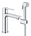 Смеситель для раковины GROHE Lineare New S-size с душевым гарнитуром, хром (24190000) Смеситель для раковины GROHE Lineare New S-size с душевым гарнитуром, хром (24190000)