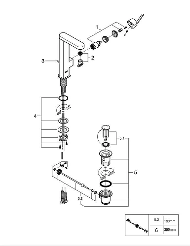 Смеситель для раковины GROHE Plus со сливным гарнитуром, поворотный излив, L-Size (23851003) Смеситель для раковины GROHE Plus со сливным гарнитуром, поворотный излив, L-Size (23851003)