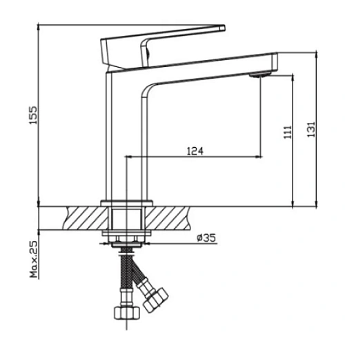 Смеситель для раковины Haiba HB10615-7 Черный матовый Смеситель для раковины Haiba HB10615-7 Черный матовый