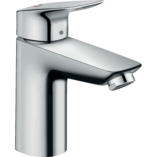 Смеситель для раковины Hansgrohe Logis 100, CoolStart, со сливным гарнитуром 71102000, хром Смеситель для раковины Hansgrohe Logis 100, CoolStart, со сливным гарнитуром 71102000, хром