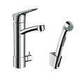 Смеситель для раковины Hansgrohe Logis 190 с гигиеническим душем и запорным клапаном 31515000, хром Смеситель для раковины Hansgrohe Logis 190 с гигиеническим душем и запорным клапаном 31515000, хром
