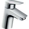 Смеситель для раковины Hansgrohe Logis 70, Coolstart, со сливным гарнитуром 71072000, хром Смеситель для раковины Hansgrohe Logis 70, Coolstart, со сливным гарнитуром 71072000, хром