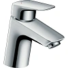 Смеситель для раковины hansgrohe Logis со сливным клапаном Push-Open, хром 71077000 Смеситель для раковины hansgrohe Logis со сливным клапаном Push-Open, хром 71077000