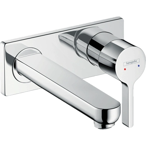 Смеситель для раковины hansgrohe Metris S настенный с длинным изливом, хром 31163000 Смеситель для раковины hansgrohe Metris S настенный с длинным изливом, хром 31163000
