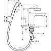 Смеситель для раковины hansgrohe Metris S с Гигиенический душем, хром 31160000 Смеситель для раковины hansgrohe Metris S с Гигиенический душем, хром 31160000