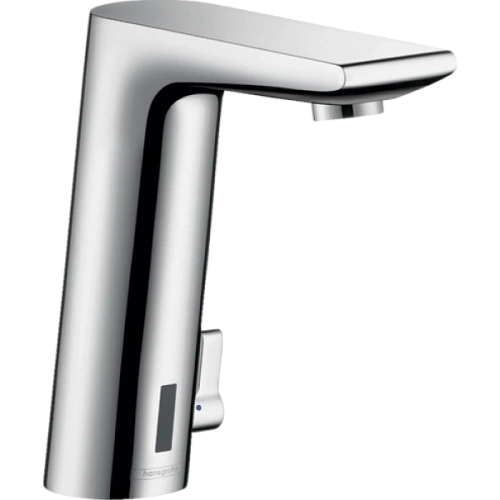 Смеситель для раковины Hansgrohe Metris S, электронный, с регулировкой температуры, питание от батарейки 31100000. Смеситель для раковины Hansgrohe Metris S, электронный, с регулировкой температуры, питание от батарейки 31100000.