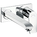 Смеситель для раковины hansgrohe Metris настенный с длинным изливом, хром 31086000 Смеситель для раковины hansgrohe Metris настенный с длинным изливом, хром 31086000