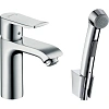 Смеситель для раковины hansgrohe Metris с Гигиенический душем и сливной клапан Push-Open 31285000 Смеситель для раковины hansgrohe Metris с Гигиенический душем и сливной клапан Push-Open 31285000