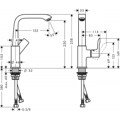 Смеситель для раковины Hansgrohe Metris с поворотным изливом, хром 31081000 Смеситель для раковины Hansgrohe Metris с поворотным изливом, хром 31081000