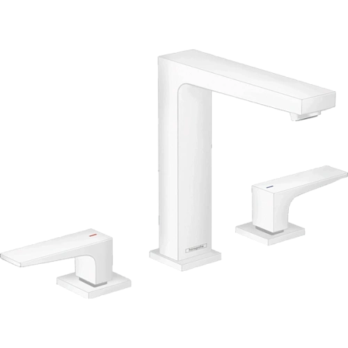 Смеситель для раковины hansgrohe Metropol 160, на 3 отверстия, с рычаговыми рукоятками, со сливным клапаном 32515700. Смеситель для раковины hansgrohe Metropol 160, на 3 отверстия, с рычаговыми рукоятками, со сливным клапаном 32515700.