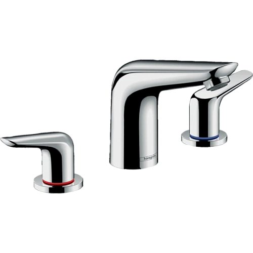 Смеситель для раковины Hansgrohe Novus на 3 отверстия, со сливным гарнитуром 71140000, хром Смеситель для раковины Hansgrohe Novus на 3 отверстия, со сливным гарнитуром 71140000, хром