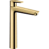 Смеситель для раковины hansgrohe Talis E с высоким изливом и сливным гарнитуром, 71716990 полир. зол Смеситель для раковины hansgrohe Talis E с высоким изливом и сливным гарнитуром, 71716990 полир. зол