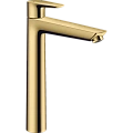 Смеситель для раковины hansgrohe Talis E с высоким изливом и сливным гарнитуром, 71716990 полир. зол Смеситель для раковины hansgrohe Talis E с высоким изливом и сливным гарнитуром, 71716990 полир. зол
