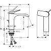 Смеситель для раковины Hansgrohe Vivenis 110 CoolStart, с металлическим сливным гарнитуром 75024000, Смеситель для раковины Hansgrohe Vivenis 110 CoolStart, с металлическим сливным гарнитуром 75024000,