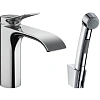 Смеситель для раковины Hansgrohe Vivenis 110 со сливным гарнитуром и гигиеническим душем 75210000, х Смеситель для раковины Hansgrohe Vivenis 110 со сливным гарнитуром и гигиеническим душем 75210000, х
