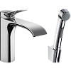 Смеситель для раковины Hansgrohe Vivenis 110 со сливным гарнитуром и гигиеническим душем 75210000, х