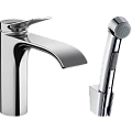 Смеситель для раковины Hansgrohe Vivenis 110 со сливным гарнитуром и гигиеническим душем 75210000, х Смеситель для раковины Hansgrohe Vivenis 110 со сливным гарнитуром и гигиеническим душем 75210000, х