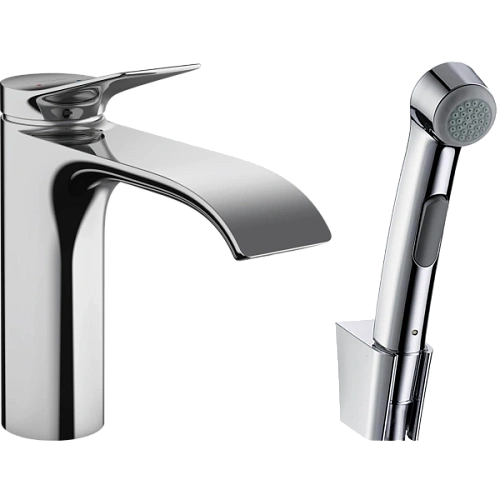 Смеситель для раковины Hansgrohe Vivenis 110 со сливным гарнитуром и гигиеническим душем 75210000, х Смеситель для раковины Hansgrohe Vivenis 110 со сливным гарнитуром и гигиеническим душем 75210000, х