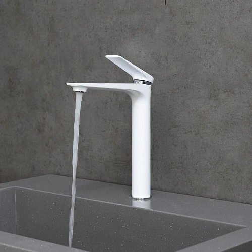 Смеситель для раковины Lemark Allegro LM5909CW монолитный, хром/белый Смеситель для раковины Lemark Allegro LM5909CW монолитный, хром/белый