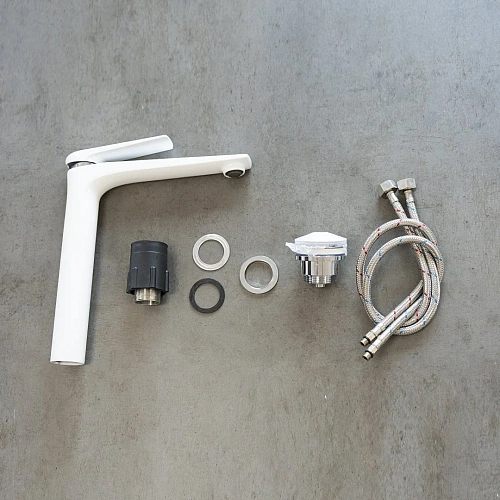 Смеситель для раковины Lemark Allegro LM5909CW монолитный, хром/белый Смеситель для раковины Lemark Allegro LM5909CW монолитный, хром/белый