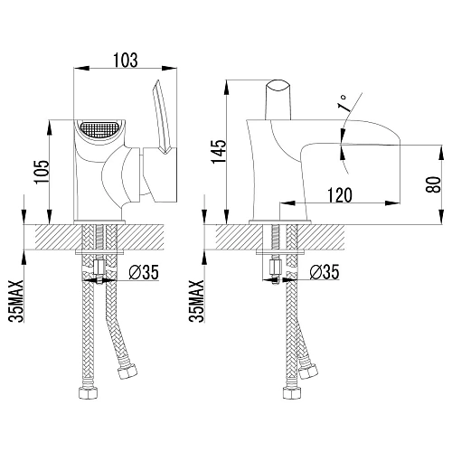 Смеситель для раковины Lemark Atlantiss LM3246C , хром Смеситель для раковины Lemark Atlantiss LM3246C , хром