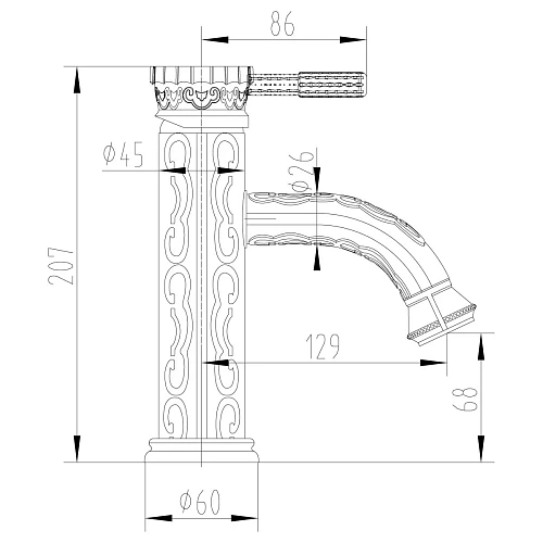 Смеситель для раковины Lemark Jasmine LM6606B, бронза Смеситель для раковины Lemark Jasmine LM6606B, бронза
