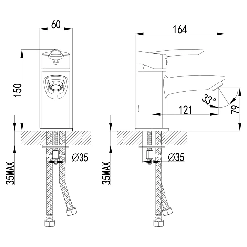 Смеситель для раковины Lemark Mars LM3506C, хром Смеситель для раковины Lemark Mars LM3506C, хром