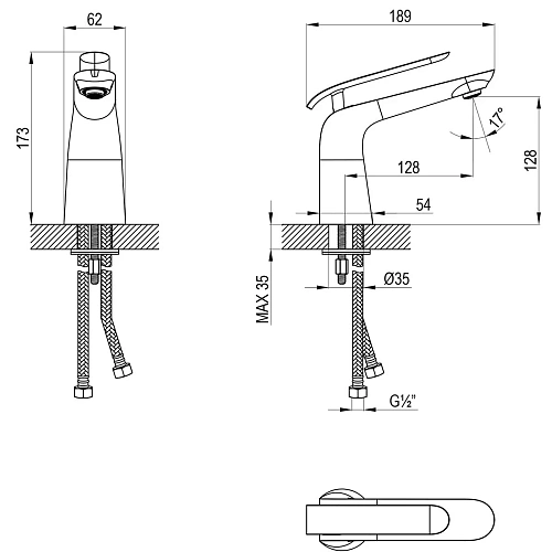 Смеситель для раковины Lemark Melange LM4906CW, хром/белый Смеситель для раковины Lemark Melange LM4906CW, хром/белый