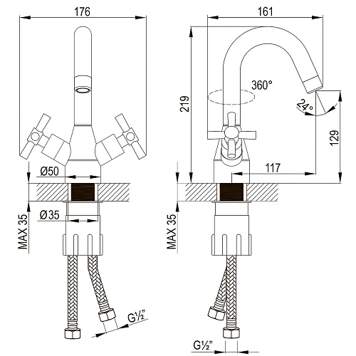 Смеситель для раковины Lemark Neo LM2207C, хром Смеситель для раковины Lemark Neo LM2207C, хром