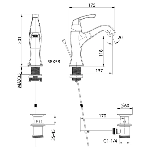 Смеситель для раковины Lemark Nubira LM6206ORB, черная бронза Смеситель для раковины Lemark Nubira LM6206ORB, черная бронза