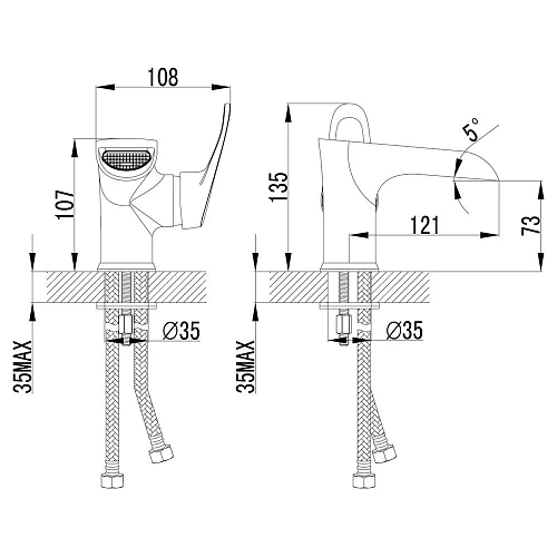 Смеситель для раковины Lemark Omega (LM3146C) Смеситель для раковины Lemark Omega (LM3146C)