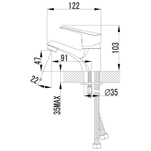 Смеситель для раковины Lemark Partner LM6556C, хром Смеситель для раковины Lemark Partner LM6556C, хром