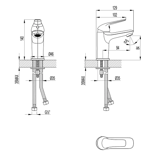 Смеситель для раковины Lemark Plus Advance LM1231C , хром Смеситель для раковины Lemark Plus Advance LM1231C , хром