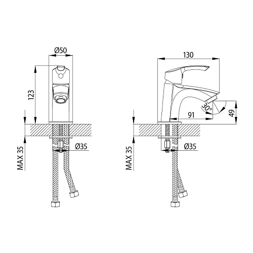 Смеситель для раковины Lemark Plus Strike LM1106C , хром Смеситель для раковины Lemark Plus Strike LM1106C , хром
