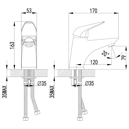 Смеситель для раковины Lemark Poseidon LM4206C , хром Смеситель для раковины Lemark Poseidon LM4206C , хром