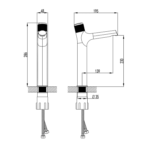 Смеситель для раковины Lemark Project LM4679C кнопочный, хром Смеситель для раковины Lemark Project LM4679C кнопочный, хром