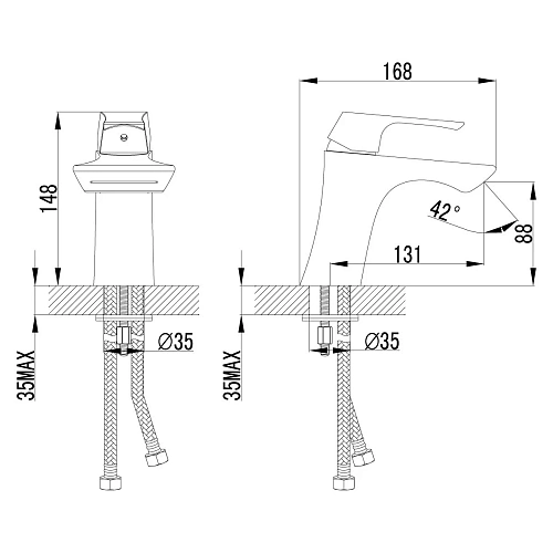 Смеситель для раковины Lemark Unit LM4546C, хром Смеситель для раковины Lemark Unit LM4546C, хром