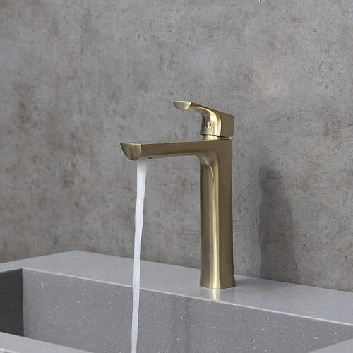 Смеситель для раковины Lemark Ursus LM7209BG монолитный, брашированное золото Смеситель для раковины Lemark Ursus LM7209BG монолитный, брашированное золото