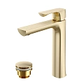 Смеситель для раковины Lemark Ursus LM7209BG монолитный, брашированное золото Смеситель для раковины Lemark Ursus LM7209BG монолитный, брашированное золото