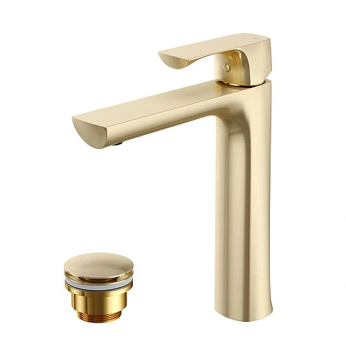 Смеситель для раковины Lemark Ursus LM7209BG монолитный, брашированное золото Смеситель для раковины Lemark Ursus LM7209BG монолитный, брашированное золото