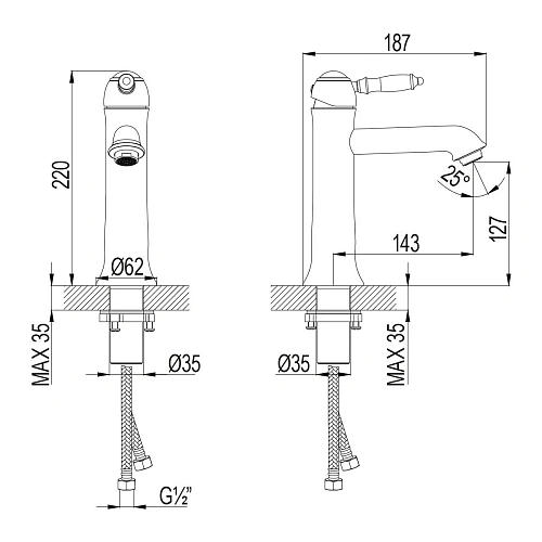 Смеситель для раковины Lemark Villa LM4837B, бронза Смеситель для раковины Lemark Villa LM4837B, бронза