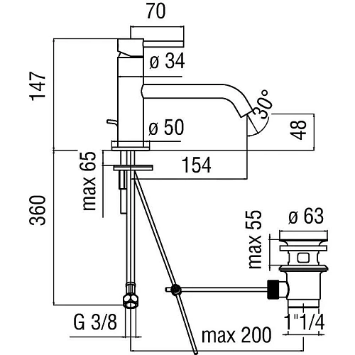 Смеситель для раковины NOBILI Acquerelli AQ93118/20CR Смеситель для раковины NOBILI Acquerelli AQ93118/20CR