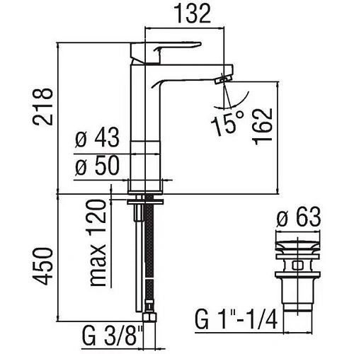 Смеситель для раковины NOBILI New Road RD00158/2CR Смеситель для раковины NOBILI New Road RD00158/2CR