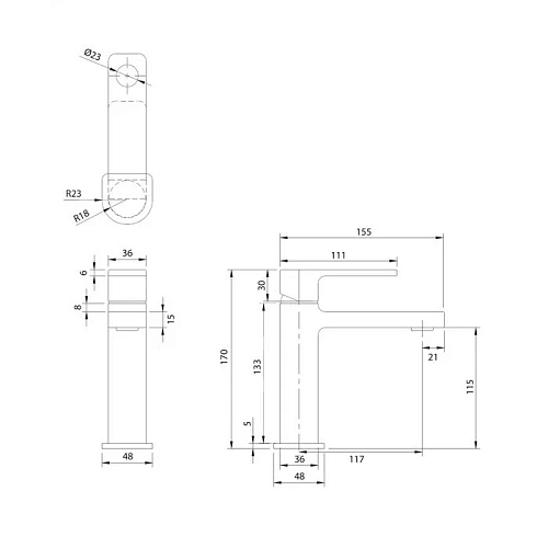 Смеситель для раковины OMNIRES BARETTI BA7810BL (черный BLM) Смеситель для раковины OMNIRES BARETTI BA7810BL (черный BLM)