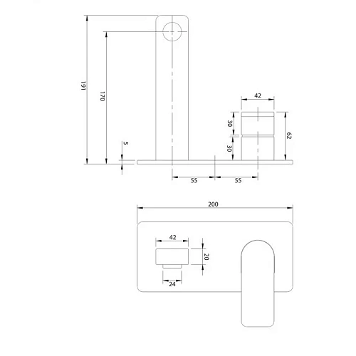 Смеситель для раковины OMNIRES BARETTI BA7815BL (черный BLM) скрытого монтажа Смеситель для раковины OMNIRES BARETTI BA7815BL (черный BLM) скрытого монтажа