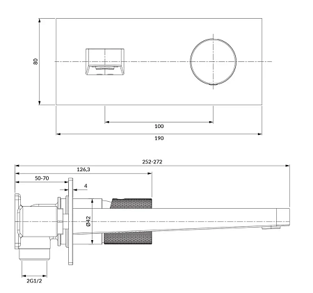 Смеситель для раковины OMNIRES CONTOUR CT8015AT (антрацит) скрытого монтажа Смеситель для раковины OMNIRES CONTOUR CT8015AT (антрацит) скрытого монтажа