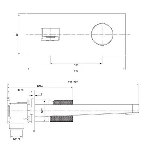Смеситель для раковины OMNIRES CONTOUR CT8015GLB (брашированное золото) скрытого монтажа Смеситель для раковины OMNIRES CONTOUR CT8015GLB (брашированное золото) скрытого монтажа