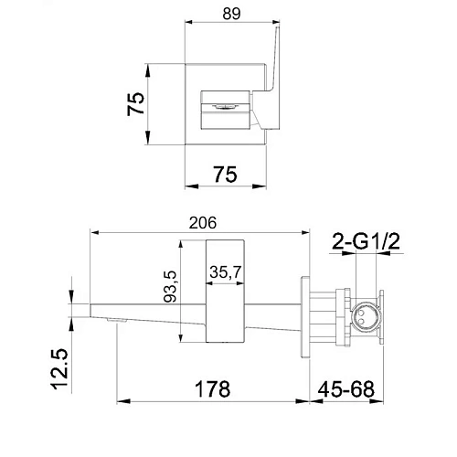 Смеситель для раковины OMNIRES FRESH FR7115NCR хром скрытого монтажа Смеситель для раковины OMNIRES FRESH FR7115NCR хром скрытого монтажа