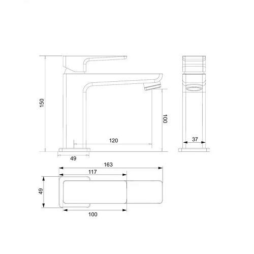 Смеситель для раковины OMNIRES PARMA PM7410CR хром Смеситель для раковины OMNIRES PARMA PM7410CR хром