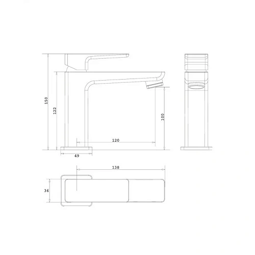 Смеситель для раковины OMNIRES PARMA PM7411IN (инокс) с донным клапаном Смеситель для раковины OMNIRES PARMA PM7411IN (инокс) с донным клапаном